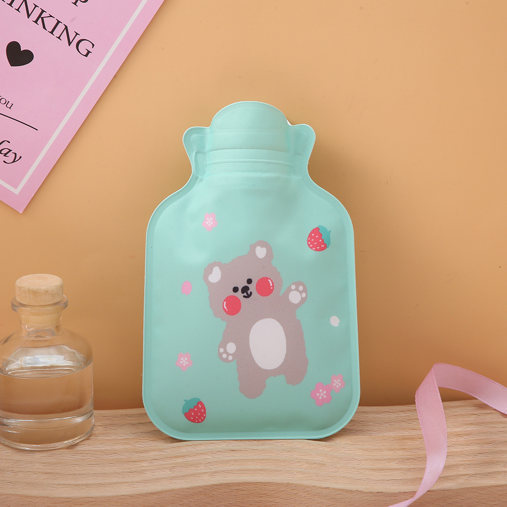 Cute Water Injection Hot Water Bottle Ins Cartoon-Portable Hand Warmer Double-Layer Sponge Hot Water Injection Bag Factory Wholesale