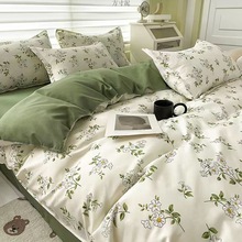 复古法式浪漫小碎花床上四件套水洗棉被套床单学生宿舍三件套床品