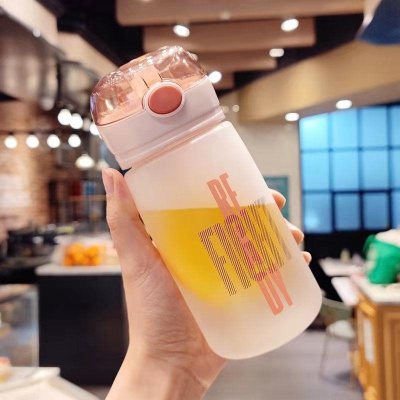 Y112 Good-looking Drop-Resistant Cup Frosted Plastic Water Cup Cup with Straw Summer Sports Bottle