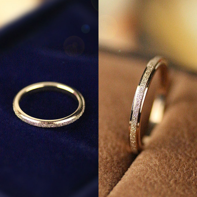 钛钢戒指女潮人玫瑰金小指不色日韩光面简约戒指饰