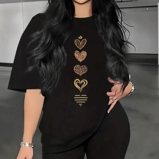 2025新款舒适纯棉女T桖 21支纯棉210克朴质纯真印花图案短袖T恤女