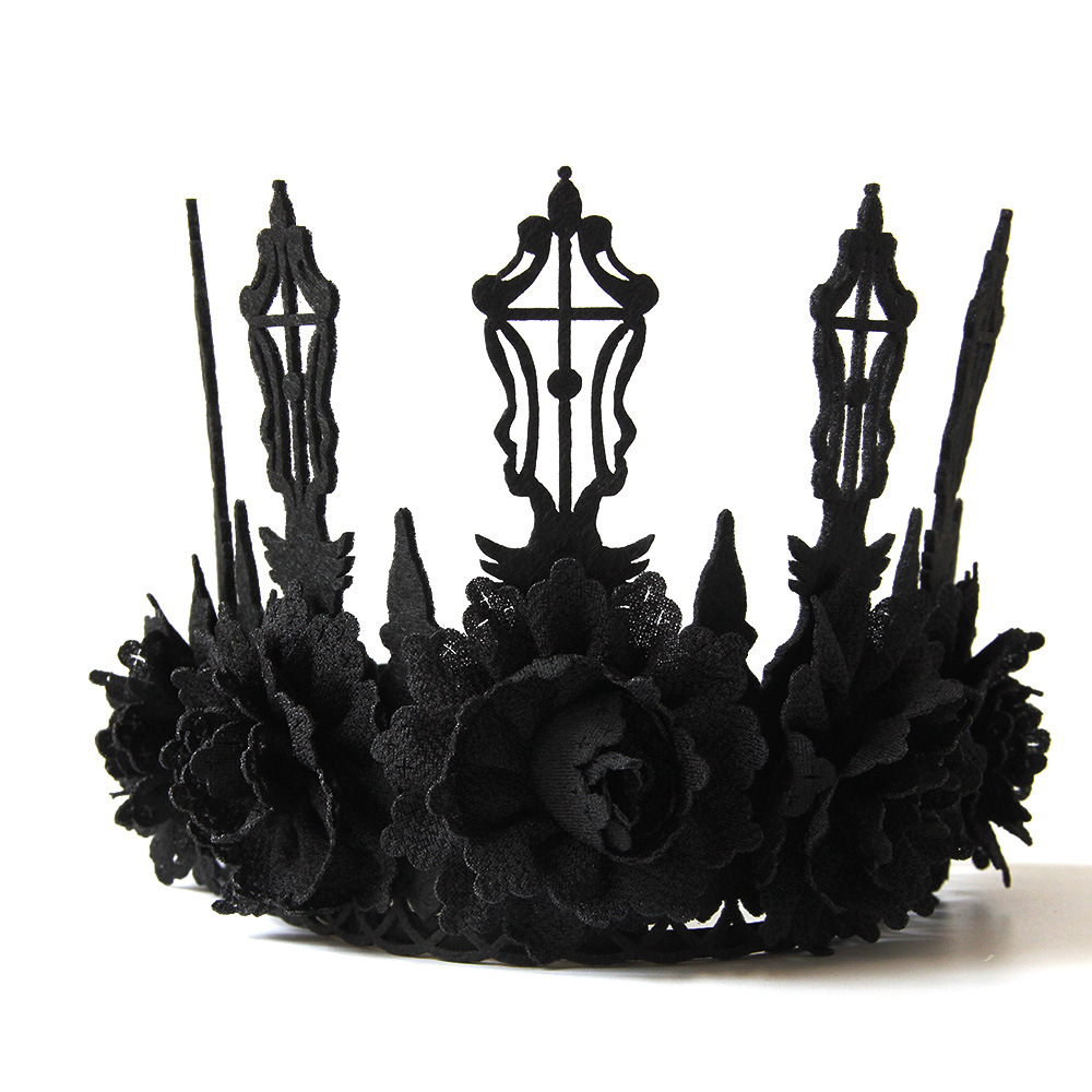 皇冠头饰万圣节女王角色配饰生日派对成年礼物精灵国王王冠fd-106