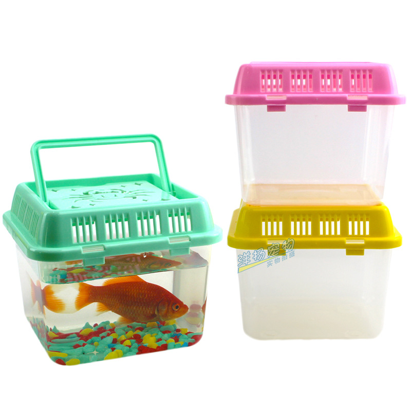 Wholesale Turtle Box Drop-Resistant Pet Box Ecological Small Fish Tank Stall Portable Transparent Fish Globe Turtle Jar Betta Tank