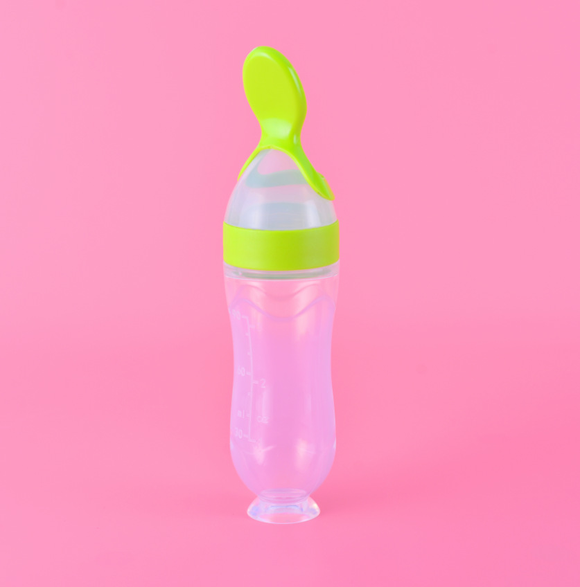 Factory Direct Sales Baby Food Supplement Feeding Bottle Rice Paste Bottle Squeeze Spoon Baby's Feeding Spoon Suction Cup Rice Cereal Feeding Feeding Bottle