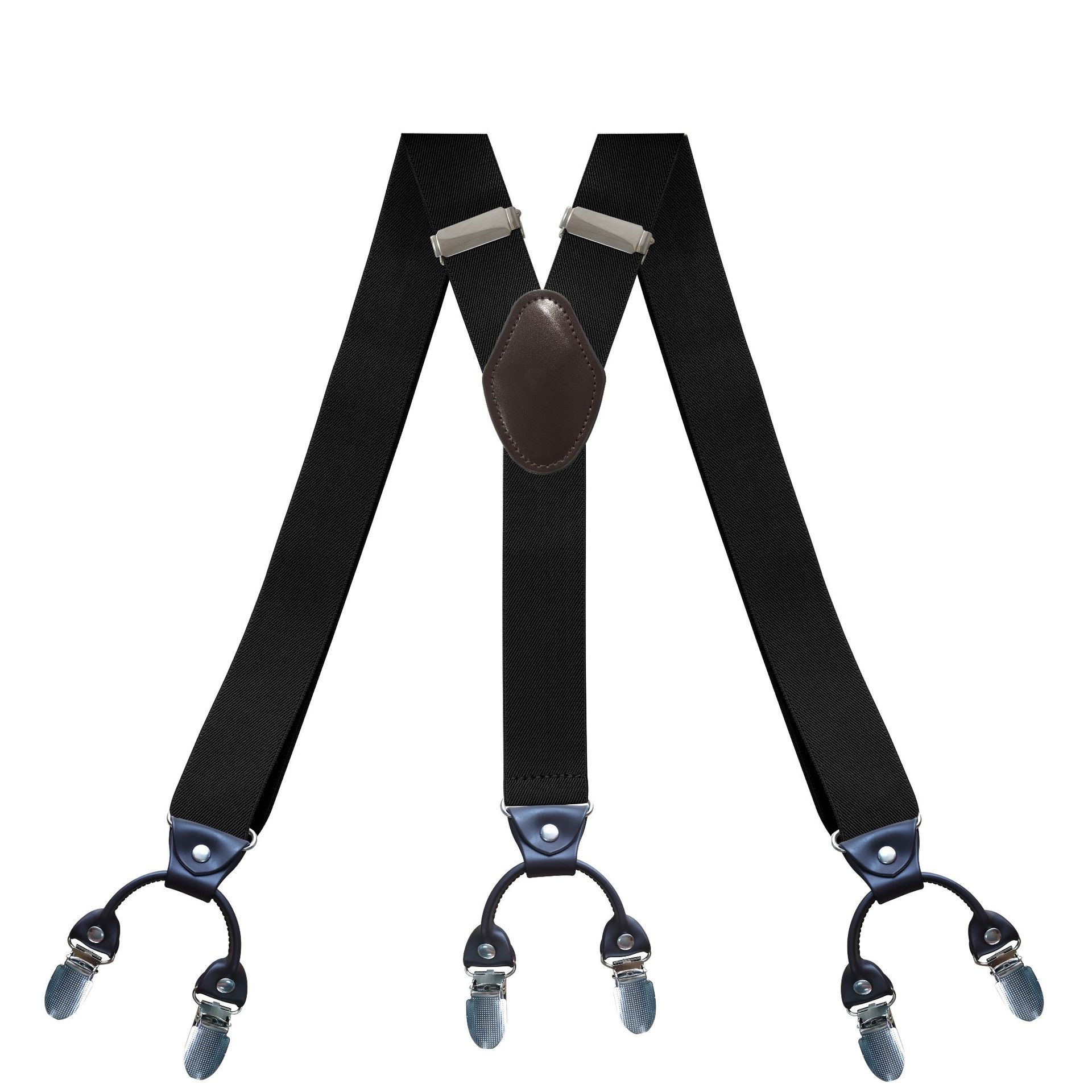 Adult Men's 6 Clip Suspenders Adjustable Elastic Y Type