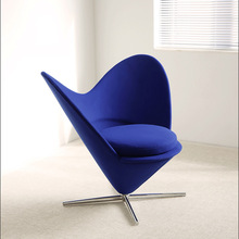 北欧轻奢设计师创意单人爱心高背休闲椅红色布艺vitra 单人沙发椅