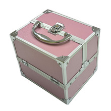 跨境轻巧收纳箱手提铝合金化妆箱便携美甲美容美发纹绣工具箱