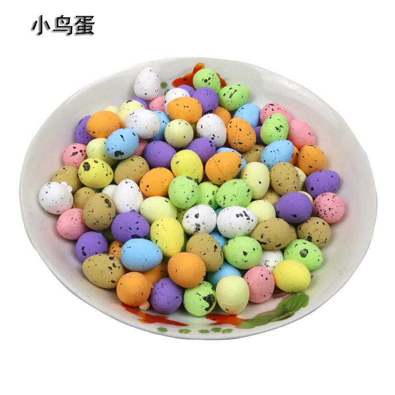 1.8*1.5cm仿真泡沫鸟蛋 彩色鸟蛋鹌鹑蛋 复活节鸟蛋 道具鸟巢配件