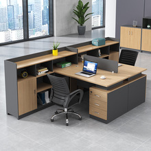简约办公桌椅组合办公室员工位电脑桌四人六人工位隔断家具定制