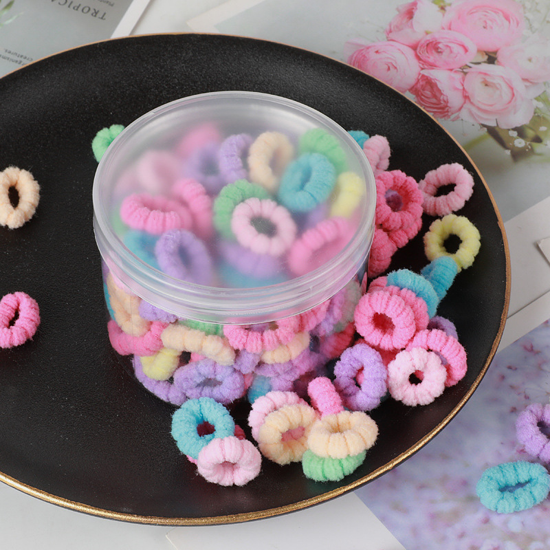 Children's Rubber Band Candy Color Does Not Hurt Hair Elastic Rubber Band Hair Ties/Hair Bands Baby Boxed Small Chuchu Hair Ring