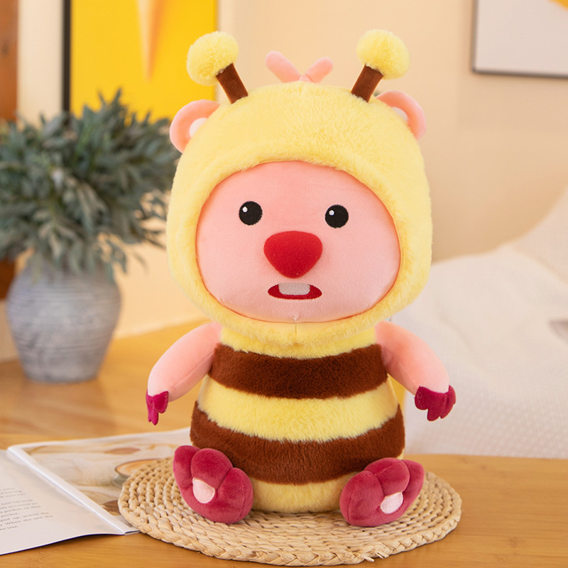 Internet Celebrity Beaver Ruby Doll Transformation Bee Little Bear Plush Toys Cute Loppy Child Comforter Toy Female