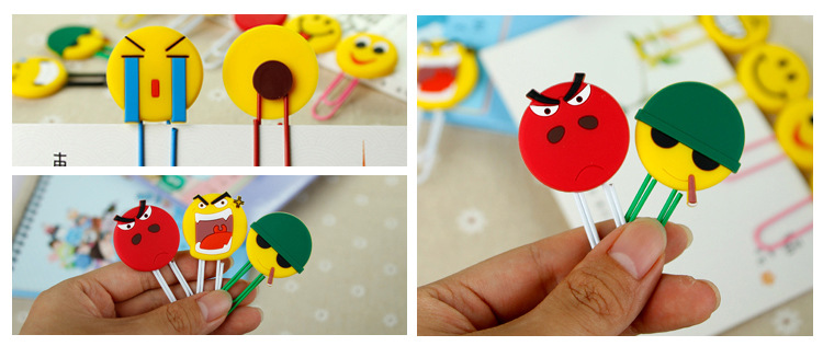 笑脸表情回形针书签创意可爱金属曲别针彩色回行针卡通韩版曲别针