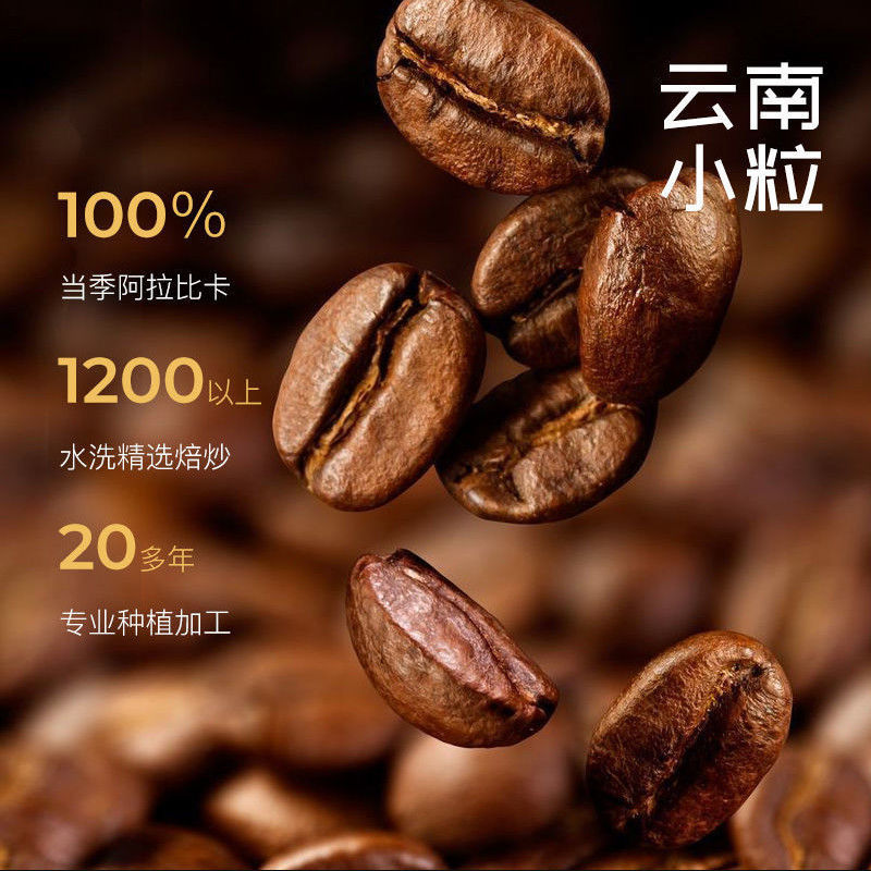 云南普洱有机小粒咖啡豆新鲜烘焙美式手冲香醇单品蓝山风味咖啡豆