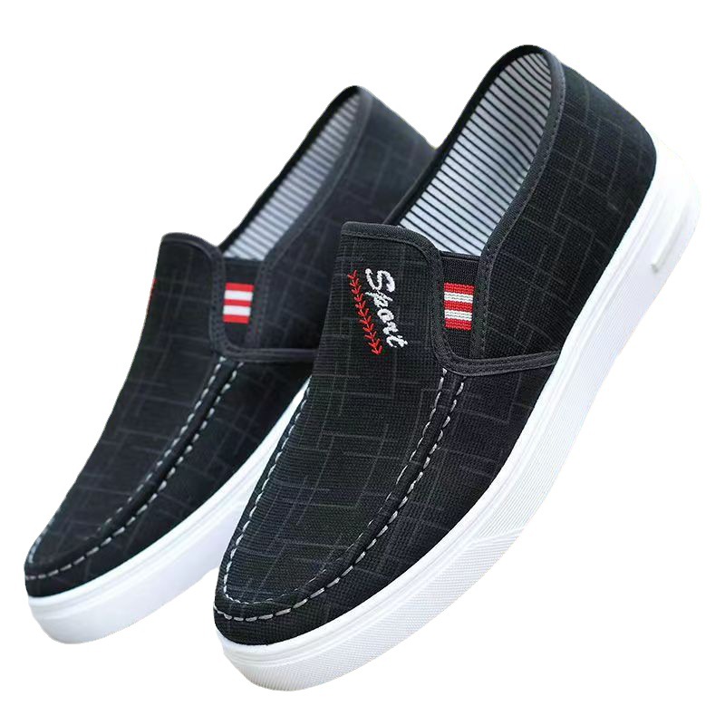 2023 New Old Beijing Cloth Shoes Daddy's Shoes for Middle-Aged and Elderly People Men's Slip-on Canvas Student Shoes Trendy Casual Shoes