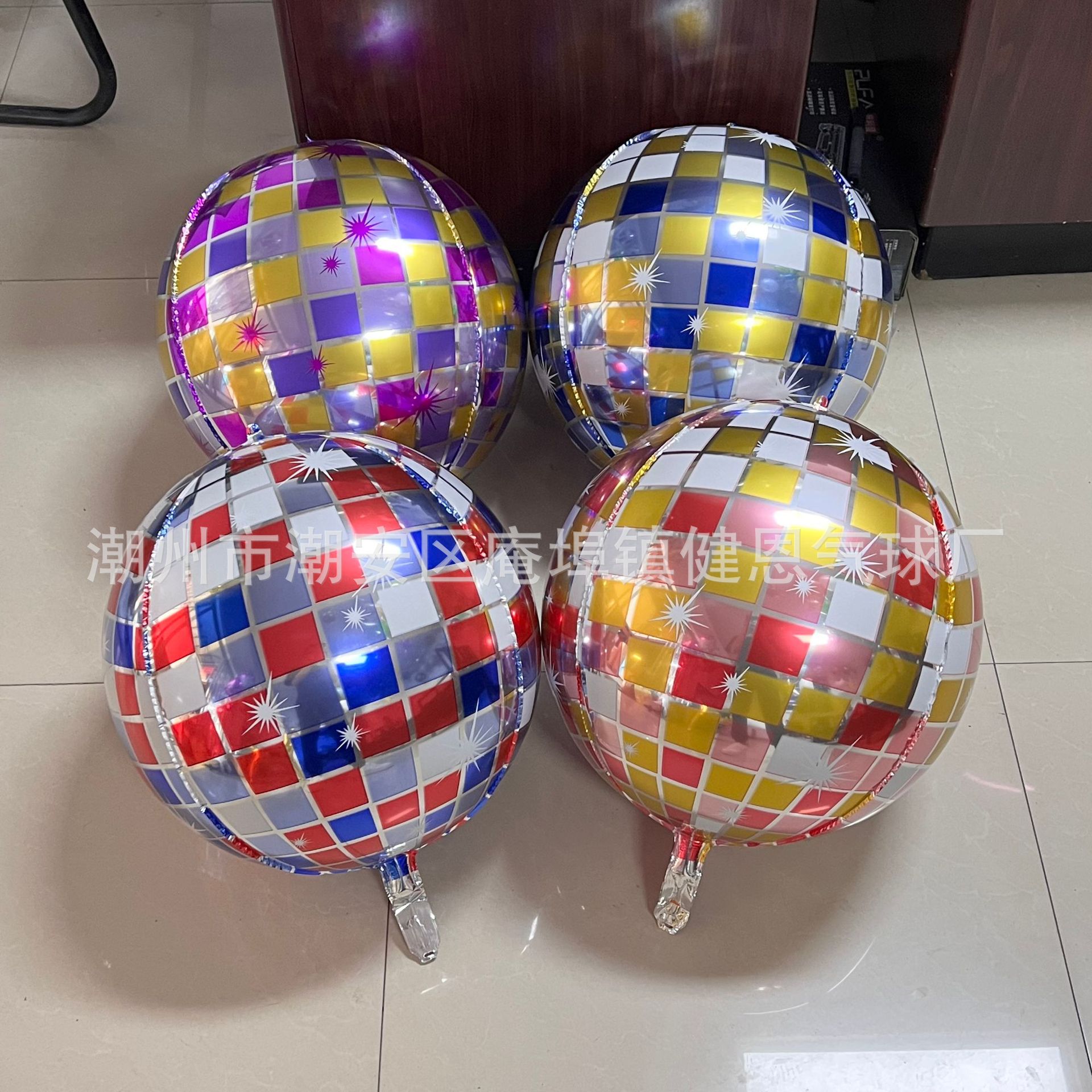 Cross-Border 22-Inch Laser Color Disco 4d Aluminum Balloon Party Bar Nightclub Atmosphere Layout Balloon Wholesale