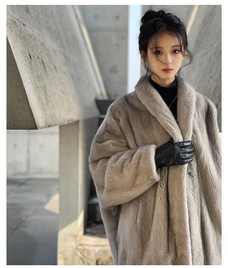 大阔版貂进口天鹅绒短二紫金貂皮外套皮草大衣网红工厂一件代发