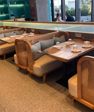 实木茶餐厅桌椅卡座沙发 餐饮店火锅西餐厅桌椅组合商用