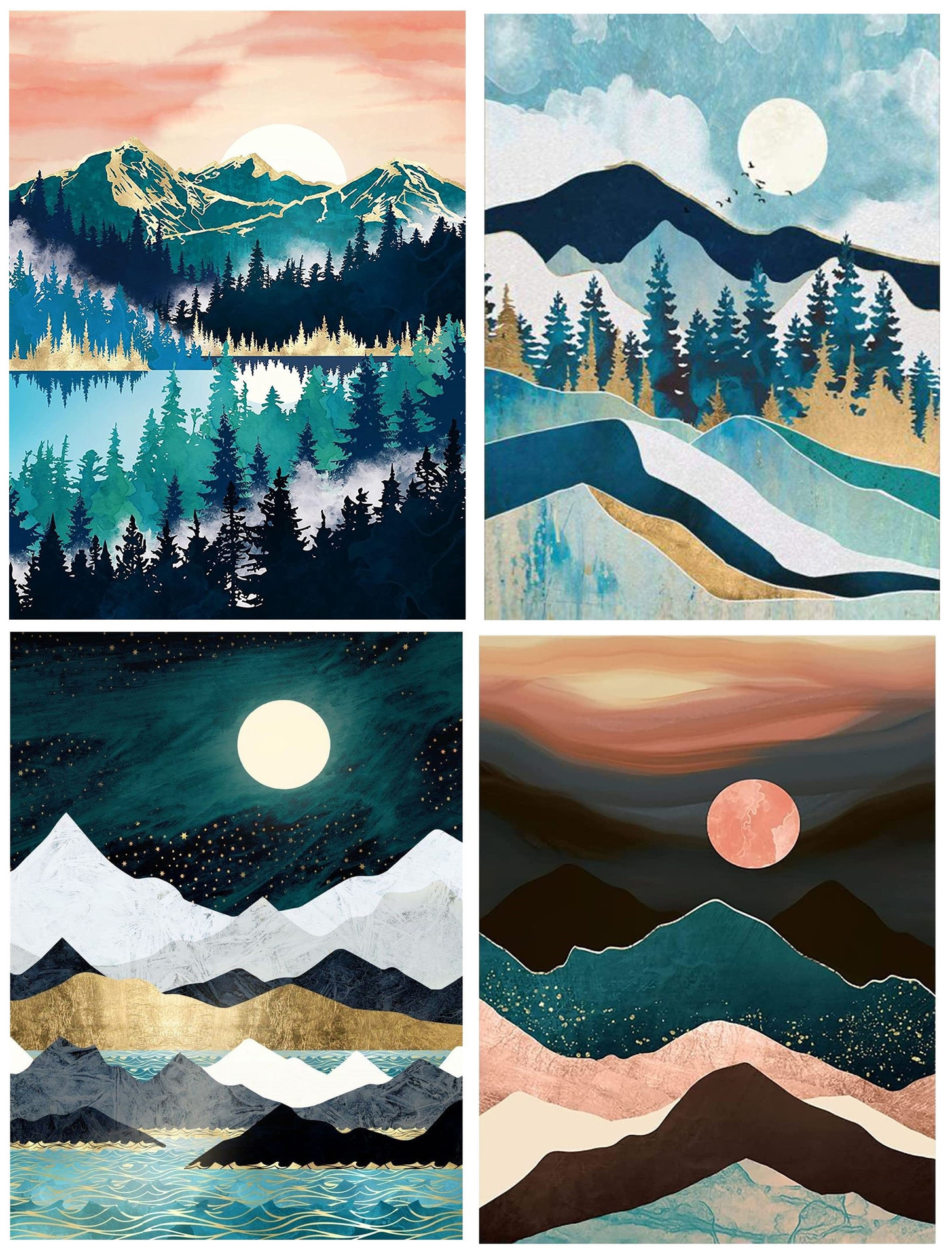 抽象风景 满钻 钻石画 厂家货源