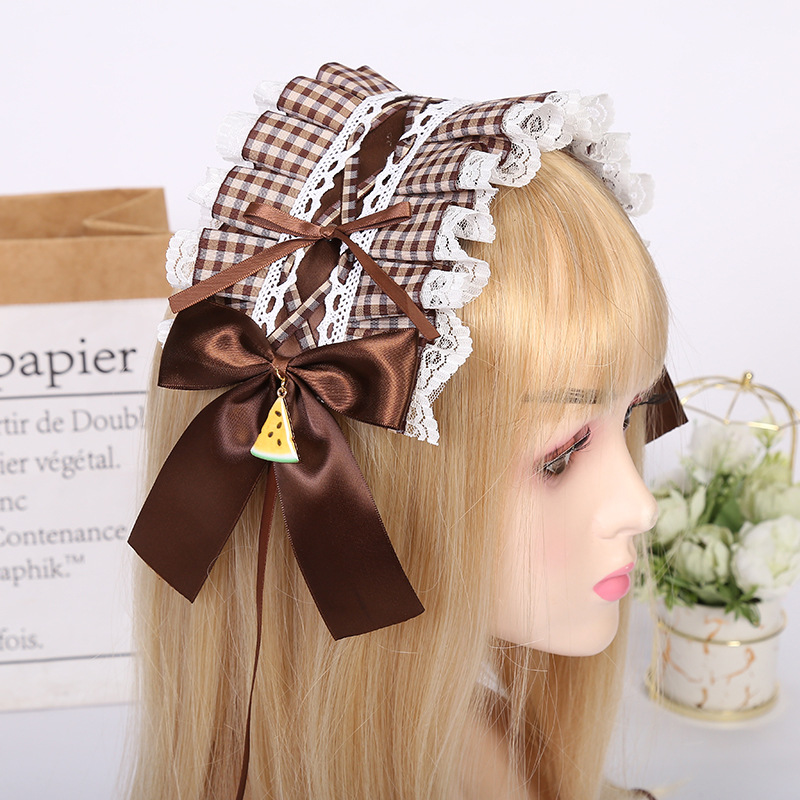 New French Retro Maid Headband Lace Lolita Hair Band Japanese Lolita Bow Ribbon Headband