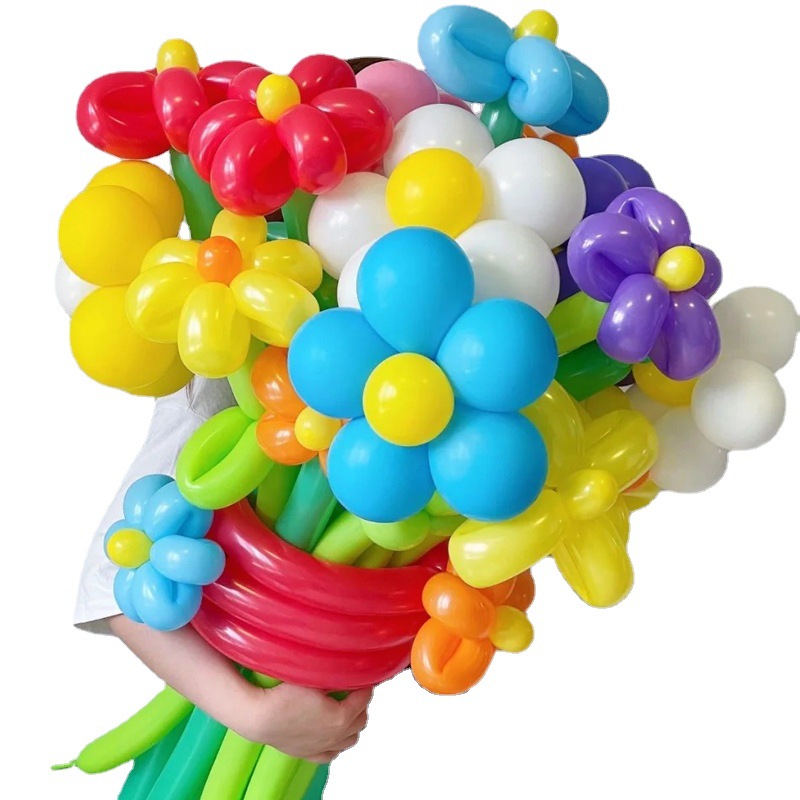 1.8G Matte Magic Balloon Little Daisy Birthday Party Decoration Balloon Flower Woven Diy260 Long Balloon