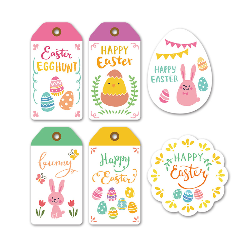 HAPPY EASTER复活节兔子彩蛋 书写 祝贺吊卡礼品包装礼物装饰卡牌