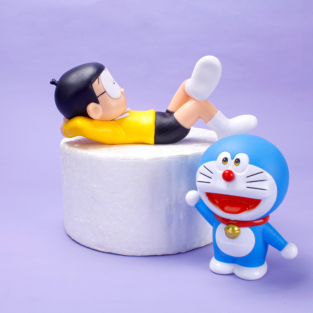 睡觉大雄车载摆件 实心pvc躺姿午休大雄动漫人物手办中控台装饰