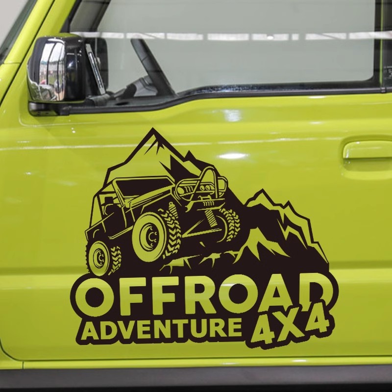 四驱创意汽车贴纸车门后档车尾改装贴个性车身划痕越野车贴外贸