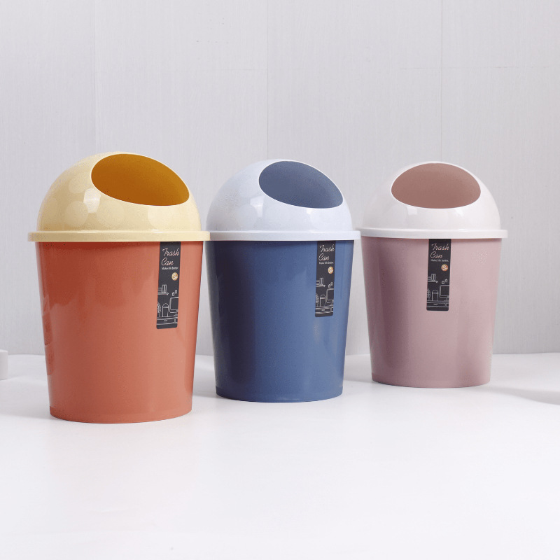 European-Style Creative Fashion Rocker Cover Sorting Trash Bin Rectangular Household Covered Toilet Bin Multi-Color Optional