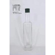 批发500ml透明玻璃瓶方形圆形植物油橄榄油瓶核桃油瓶茶油瓶空瓶