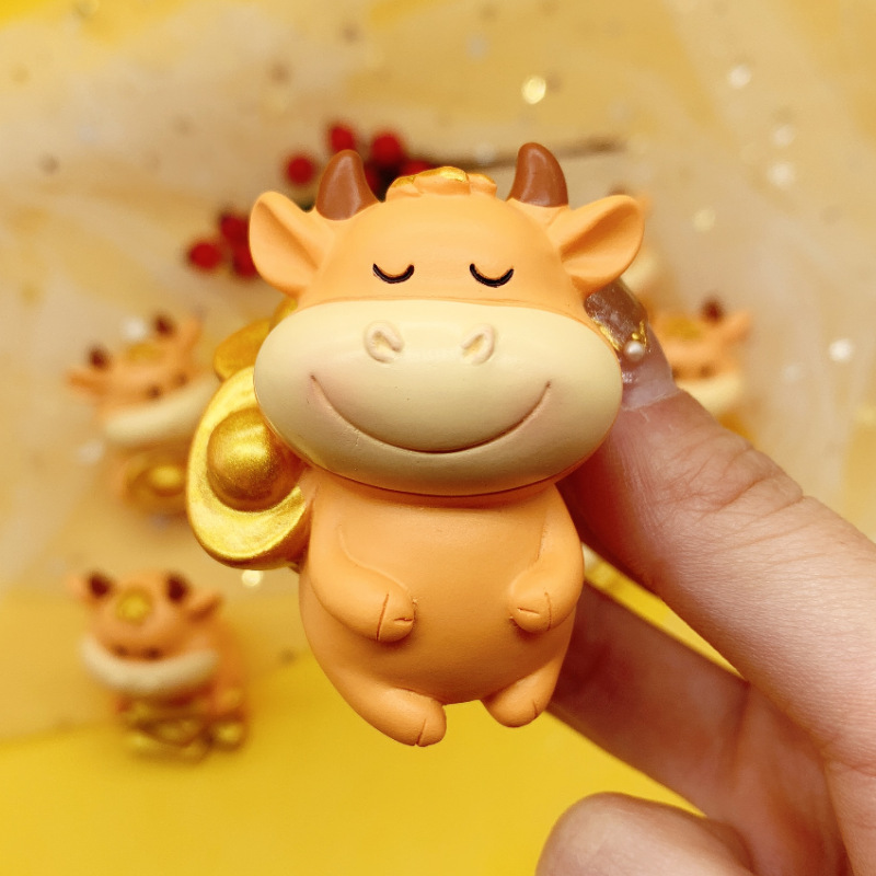 美沐儿 2021牛年金元宝牛宝宝车载diy香薰石膏香薰蜡烛硅胶模具