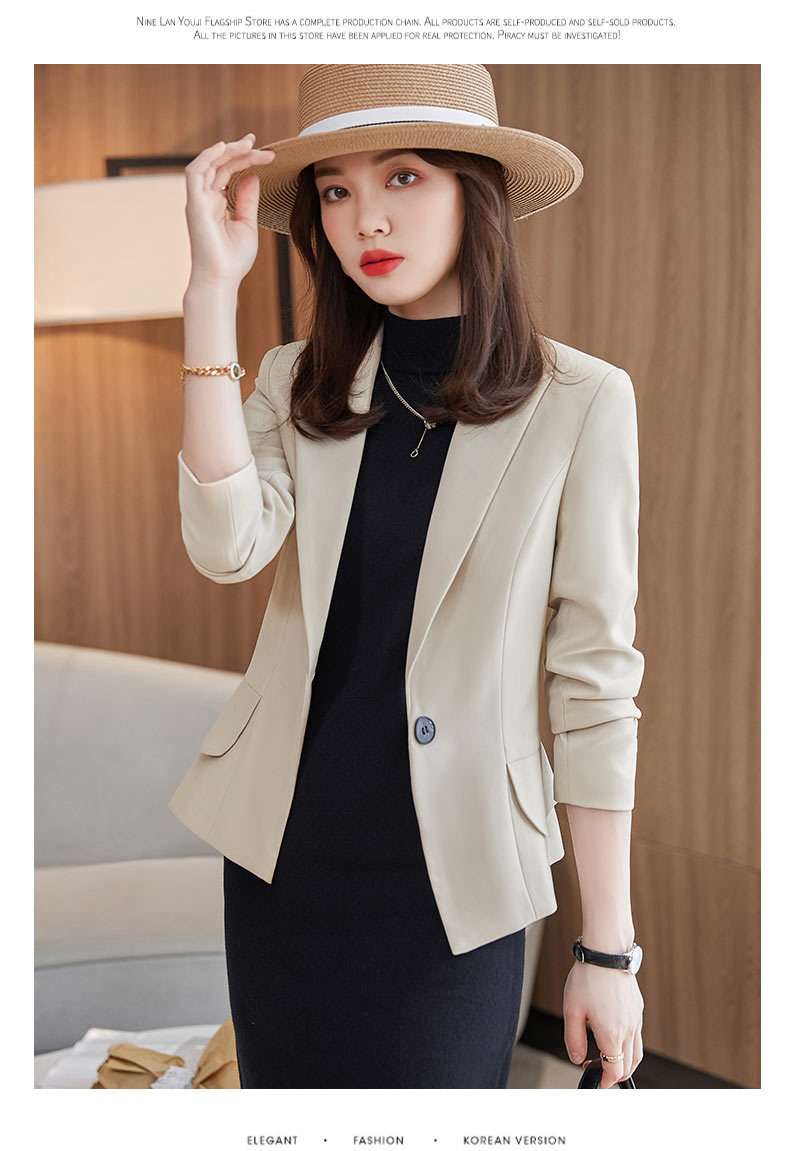 小西装外套女春秋2021年新款修身气质上衣长袖短款女士职业西服秋