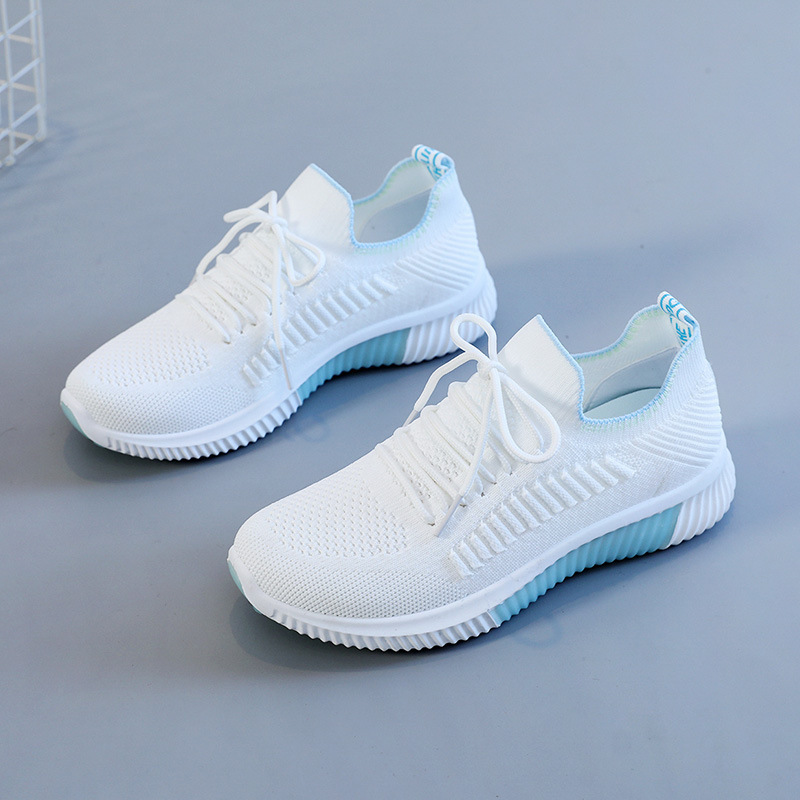 Cross-Border Foreign Trade 2023 New Casual Shoes Fashion Trendy Running Shoes Portable All-Match Trendy Fly-Knit Sneakers Women