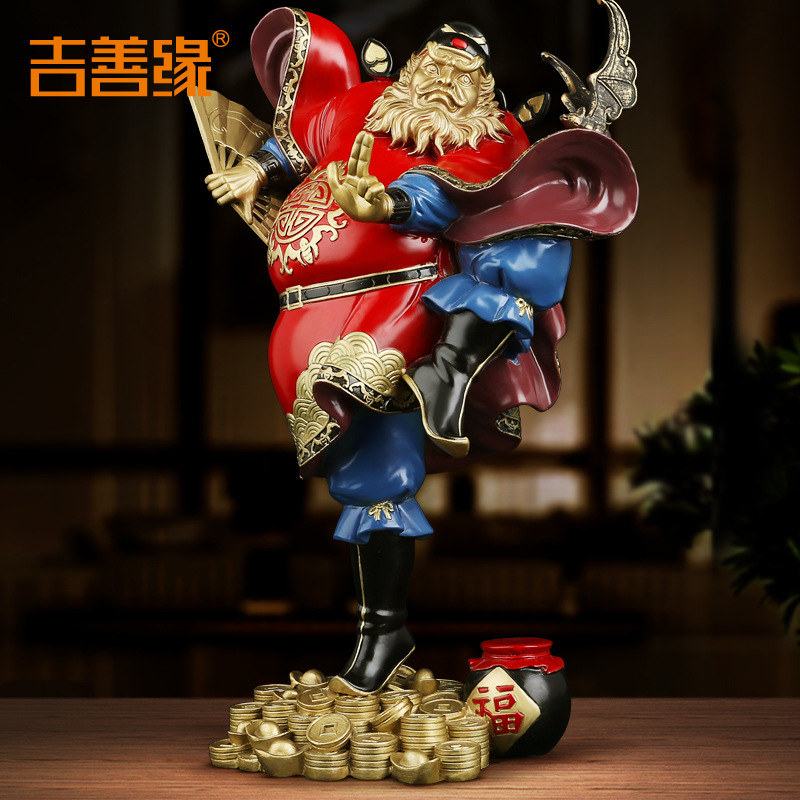 《钟馗引福》铜钟天师铜像摆件全铜天官赐福送福神像装饰桌面摆放
