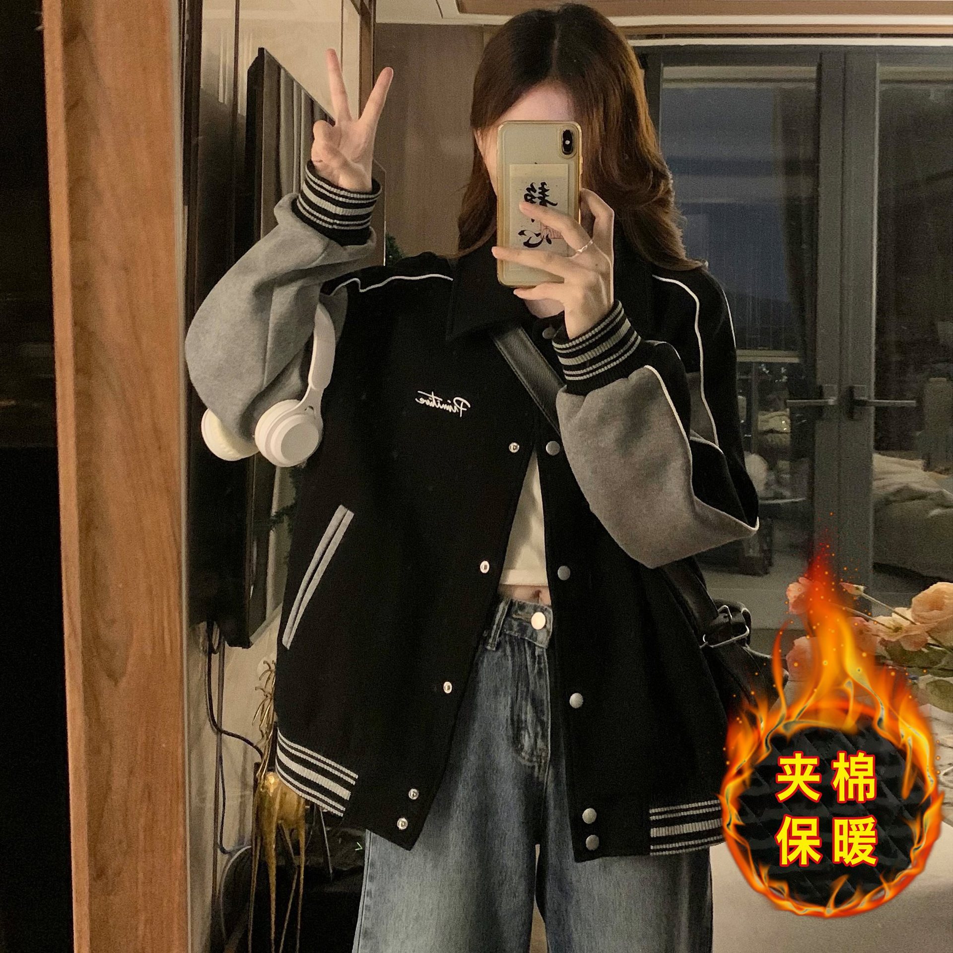 棒球服外套女春秋12岁大童13少女孩15初中学生16休闲宽松夹克上衣