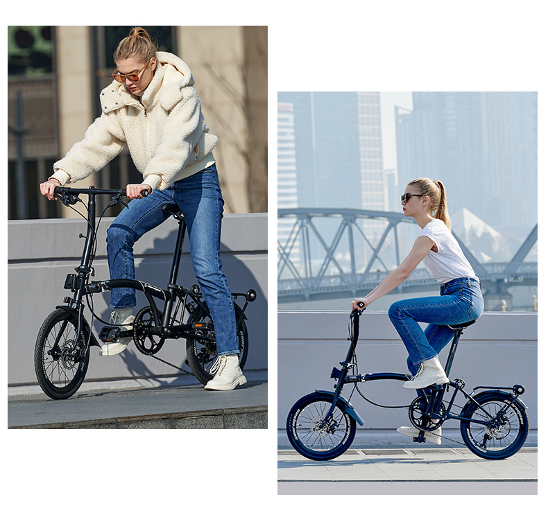 新款国产小布折叠车 便携户外旅行单车外9速脚踏车成人自行车批发