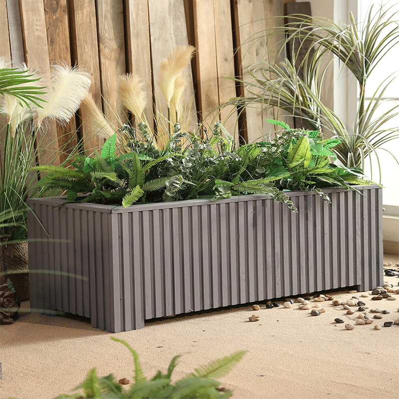 室外防腐木花箱户外庭院长方形特大号种植槽室内阳台高端实木花盆