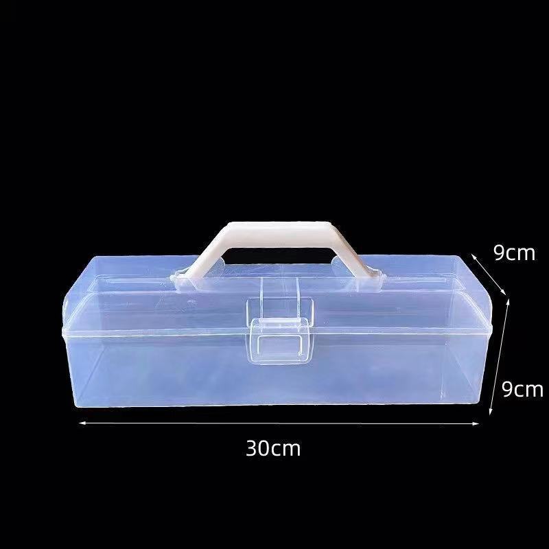 Large Calligraphy Supplies Box Portable Clear Portable Toolbox Gouache Watercolor Painting Pencil Case Small Items Storage Box