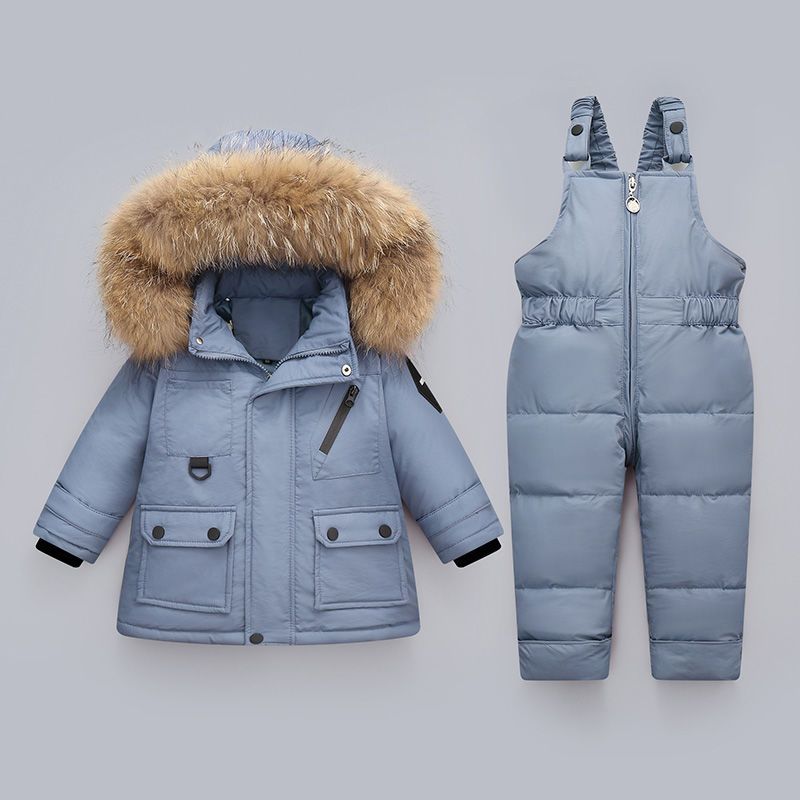 羽绒服婴儿白鸭绒宝宝男女童2023新款套装岁儿童洋气两件套冬装批