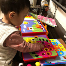 蘑菇钉拼图儿童1-3岁宝宝早教拼插板男女孩智力开发早教玩具代发