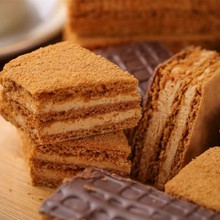 俄罗斯进口提拉米苏俄小淼蜂蜜蛋糕巧克力甜点零食品41克非国产