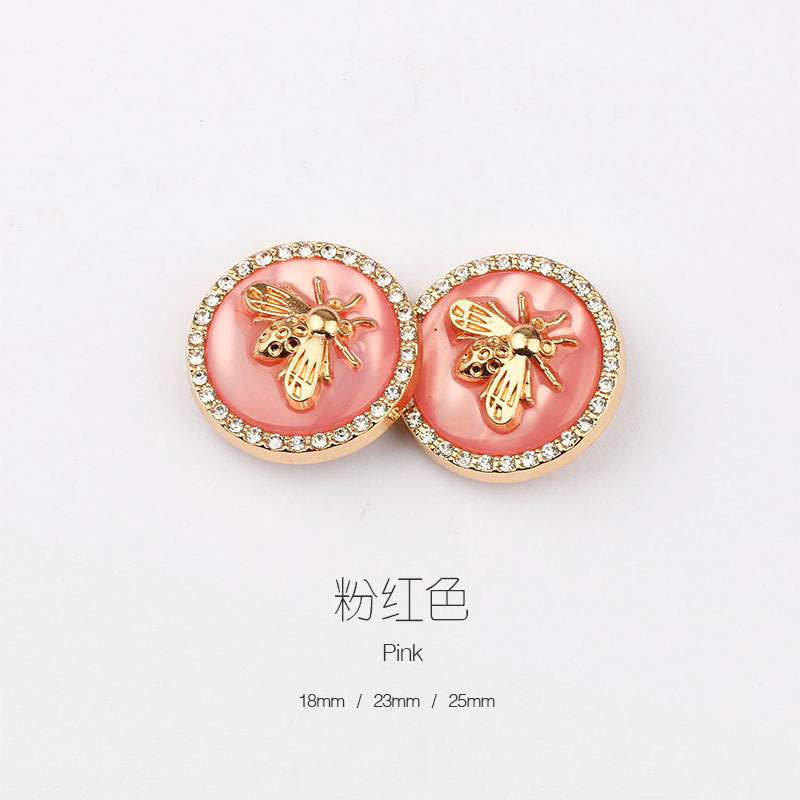 Classic Style Coat Sweater Coat Buttons Suit Hand Sewing Button Decorative Buckle Fashion Metal Bee Diamond Button