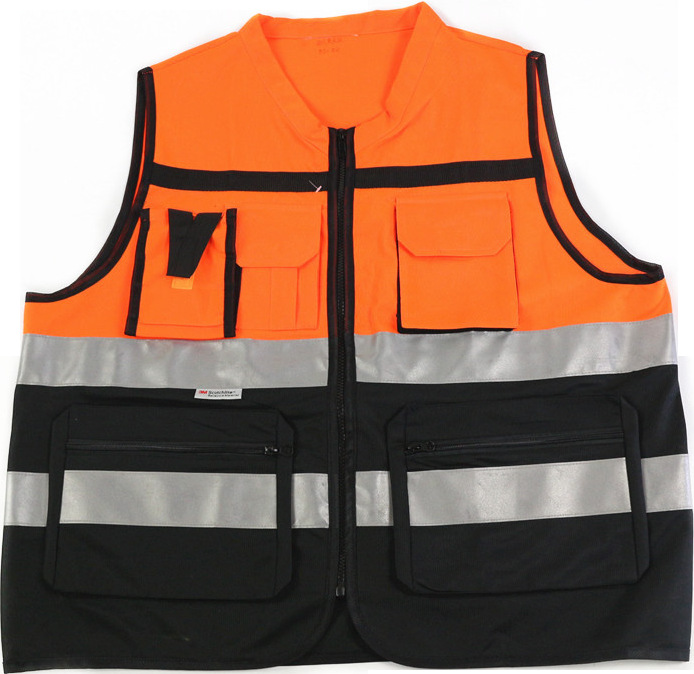 批发反光背心马甲多口袋交通施工环卫工地服骑行服运动反光可印字
