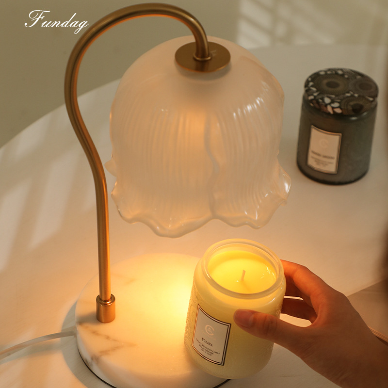 Linglan Melting Wax Lamp Bedside Table Small Night Lamp Marble Light Melting Candle Lamp Home Decoration Gift Aromatherapy Melting Wax Lamp