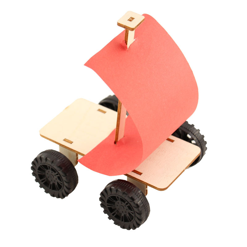 科技小制作风力小车 风帆车diy手工制作拼装材料包益智儿童玩具