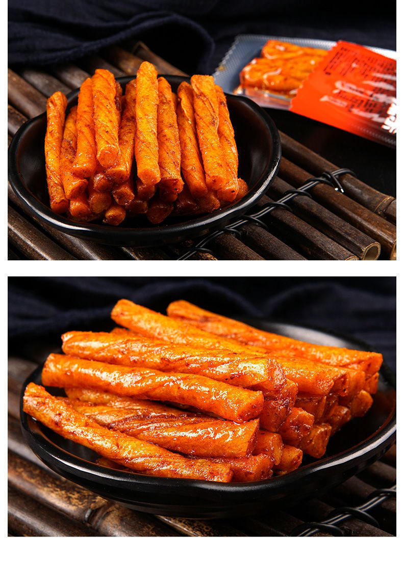 香辣豆卷湖南特产麻辣豆皮魔鬼辣条辣片零食儿时经典豆腐干小吃