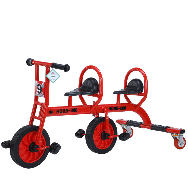 幼儿园儿童三轮车双人骑脚踏车双人骑三轮车两人骑万向轮三轮车