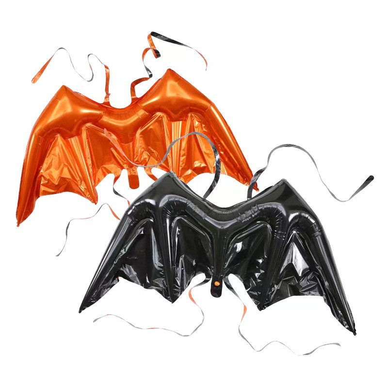 Best-Seller on Douyin Golden Gradient Macaron Orange Black Bat Wings Balloon Colorized Butterfly Wings Balloon