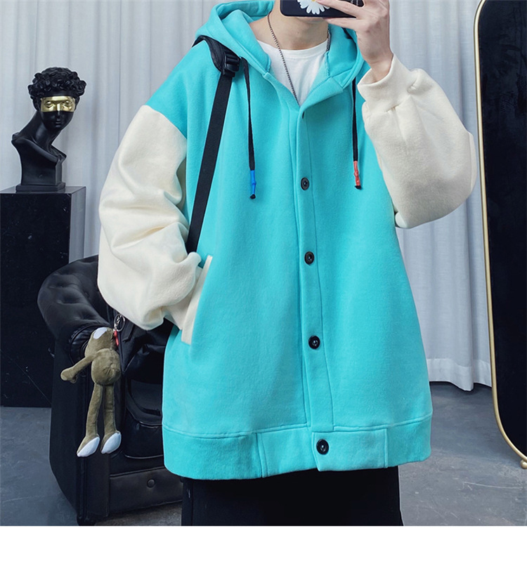 春秋季连帽卫衣开衫外套男女情侣款青少年潮牌校服学生休闲运动服