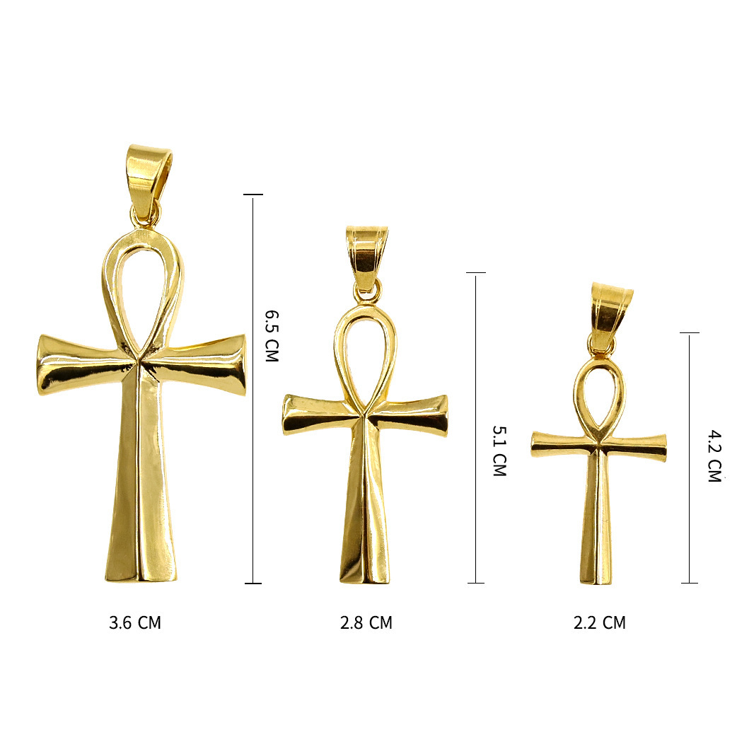 跨境电商源头工厂欧美复古潮流古埃及ankh安卡十字架吊坠现货批发