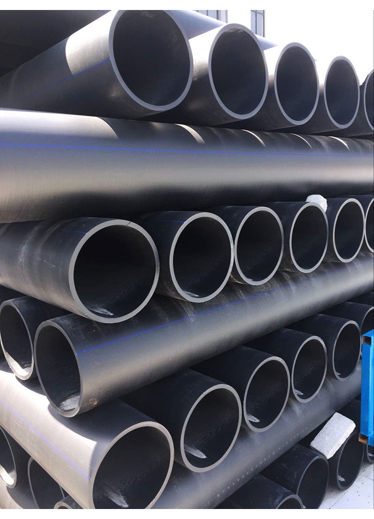 厂家新料pe实壁给水管 大口径聚乙烯自来水供水管 黑色塑料给水管